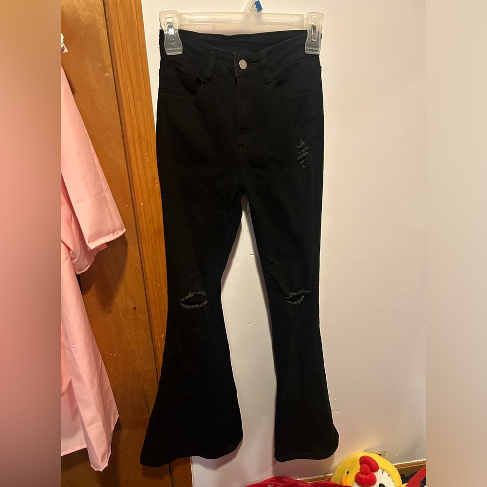 Black flare jeans